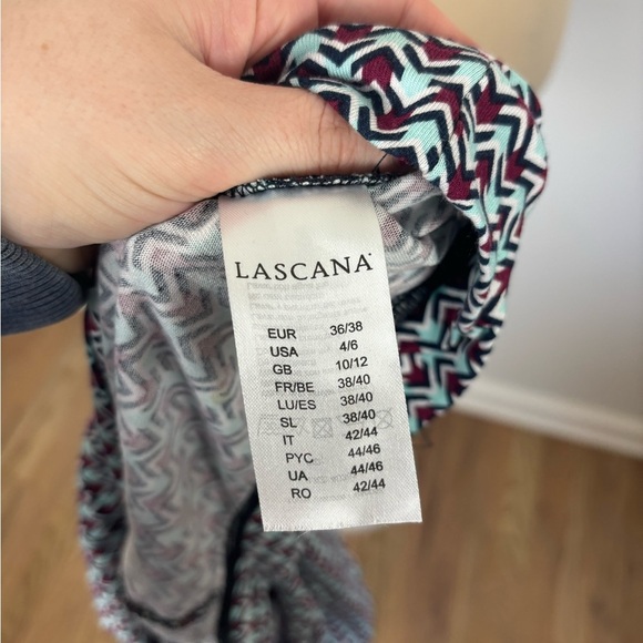 Lascana Long Sleeve Top Multicolor Printed V Neck Pullover 4/6 - Picture 4 of 6